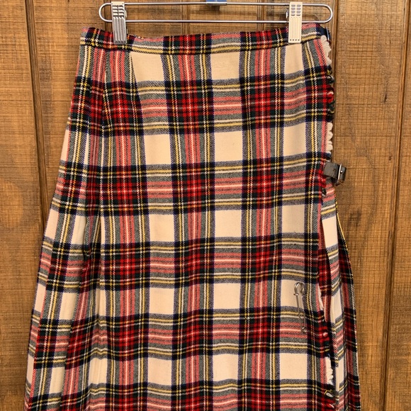 Vintage Scotland Wool Plaid Pleated Skirt - Picture 2 of 11